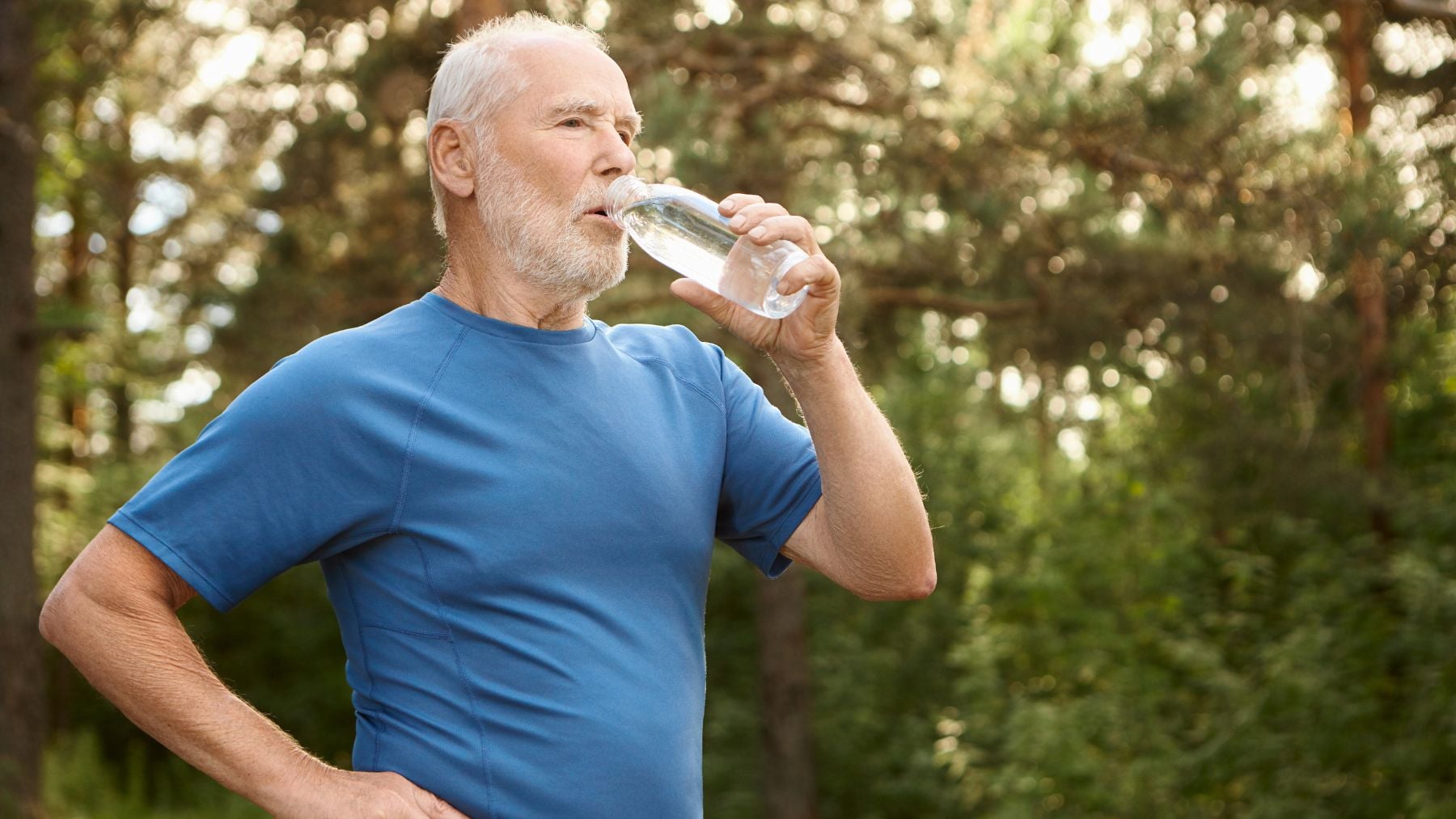 senior man, water, man over 60