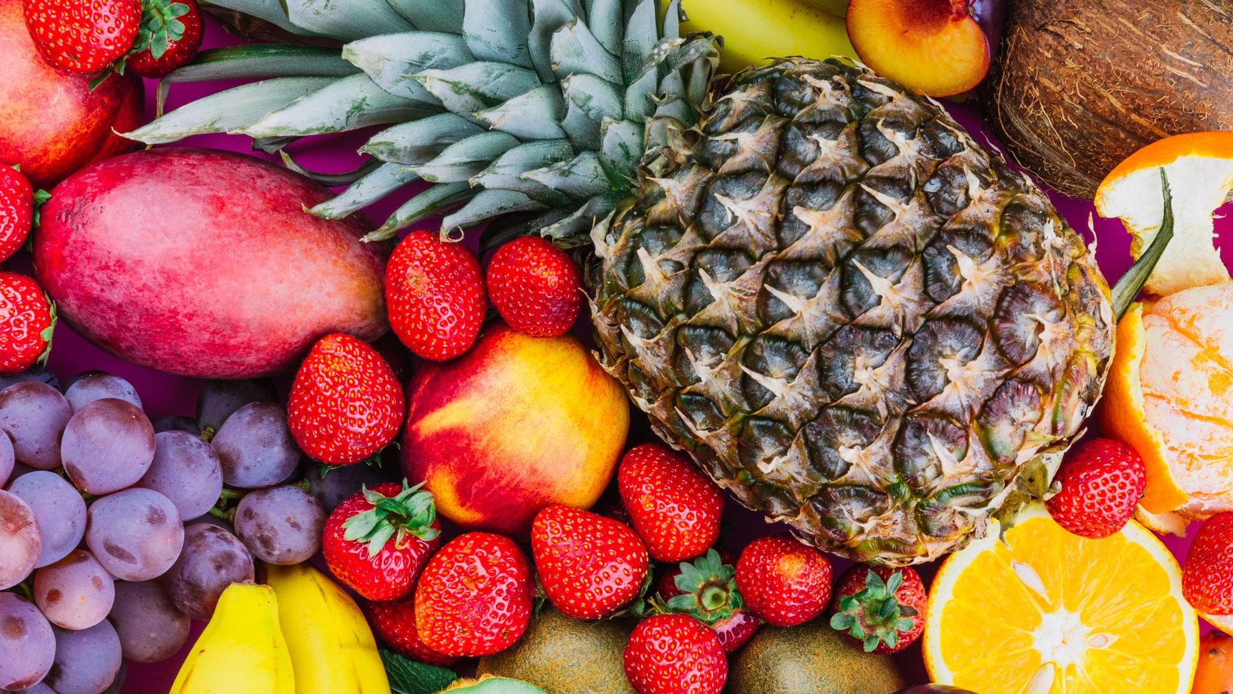 fruit, grapes, strawberry