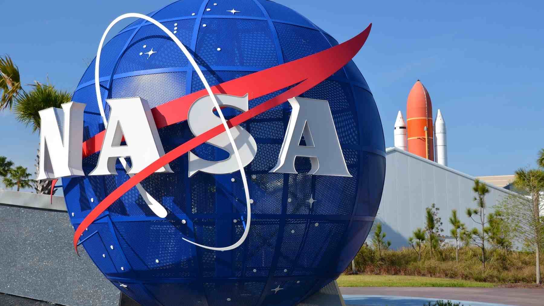 NASA logo at Kennedy Space Center representing research into Earth’s electromagnetic pulse and brain interaction hypothesis