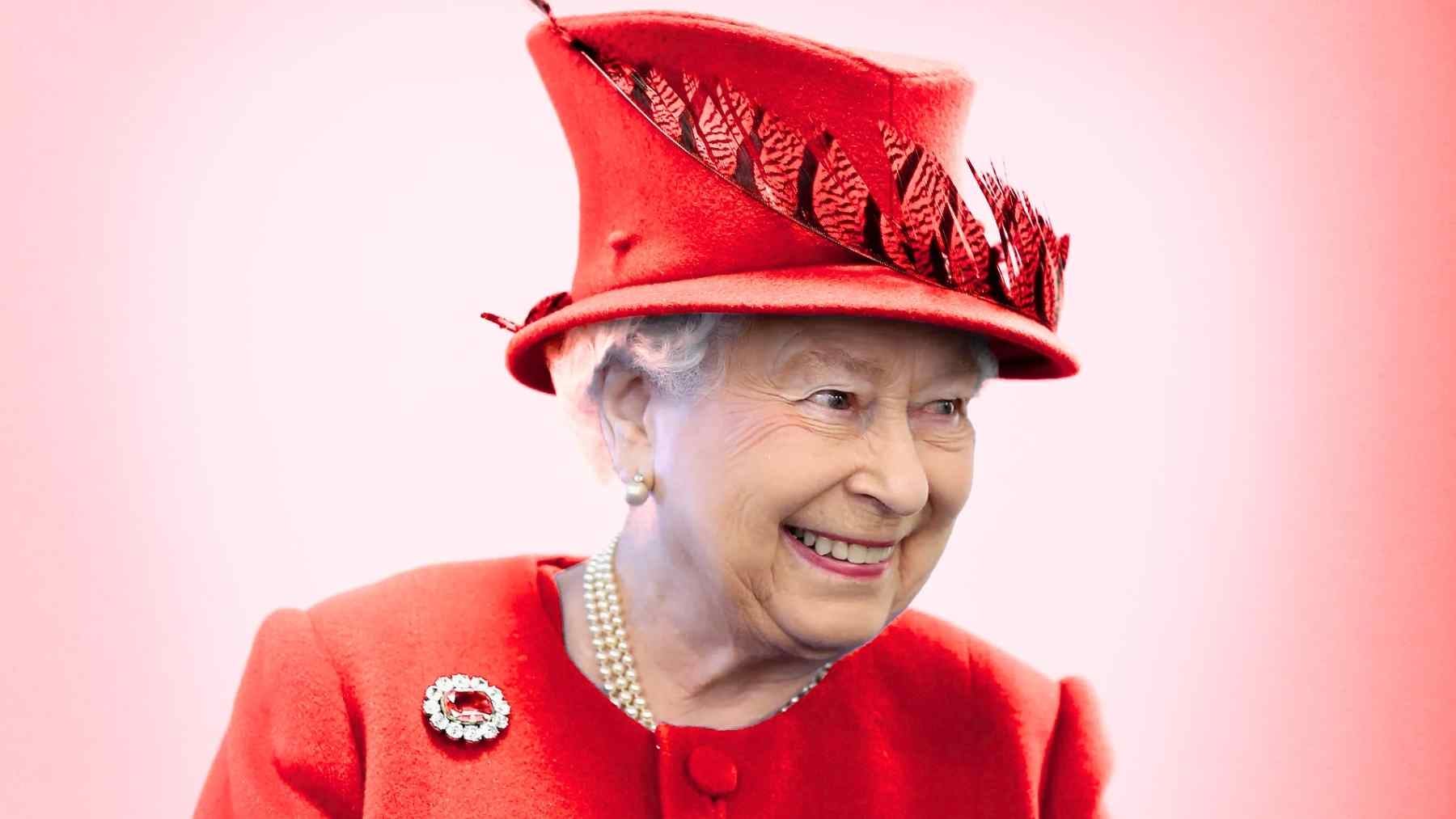 Queen Elizabeth II smiling in a blue hat and coat, reflecting her quote about small steps and lasting change