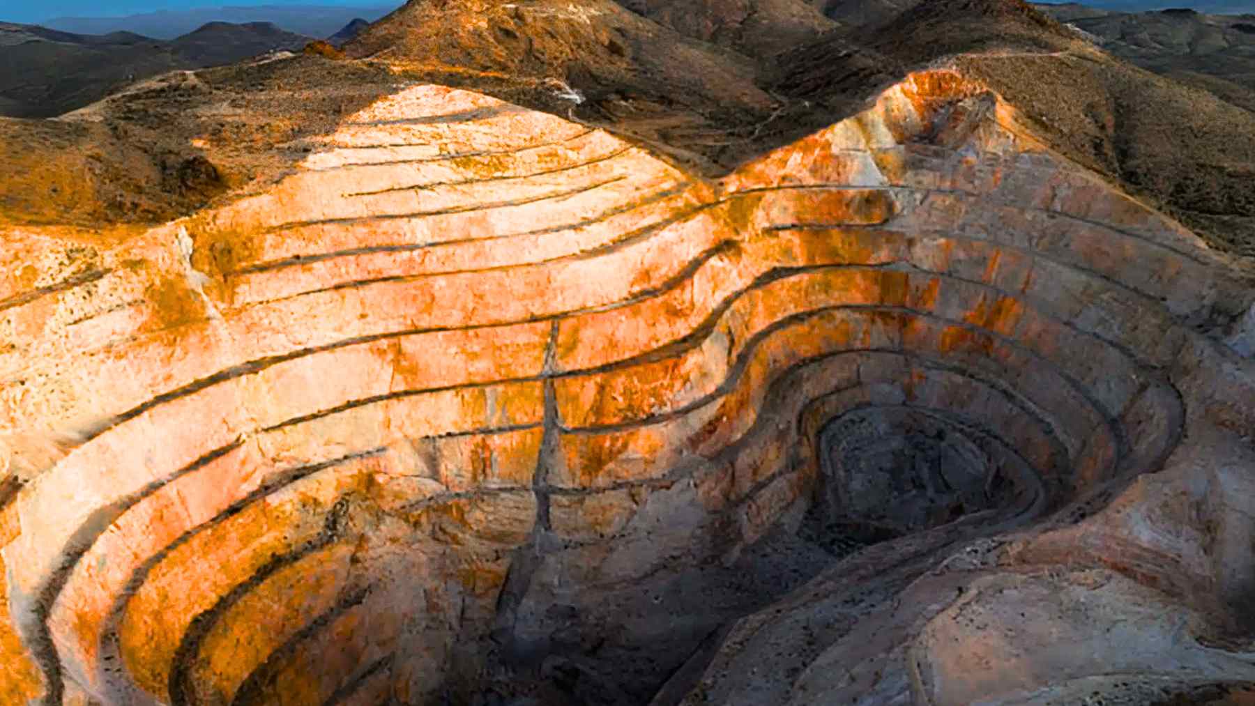 Aerial view of an open-pit mine illustrating South Korea’s newly confirmed illite deposit in Yeongdong
