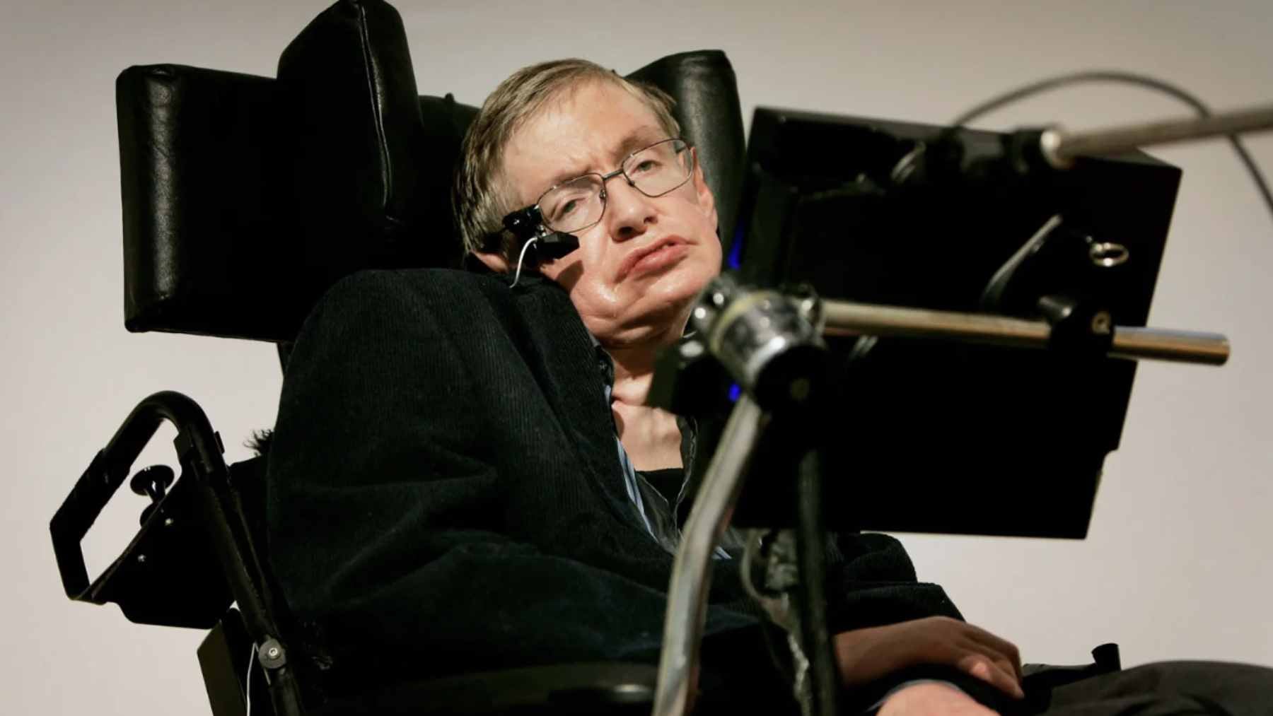 Portrait of Stephen Hawking, whose resilience and insights into the universe offer a profound perspective on overcoming difficulty.