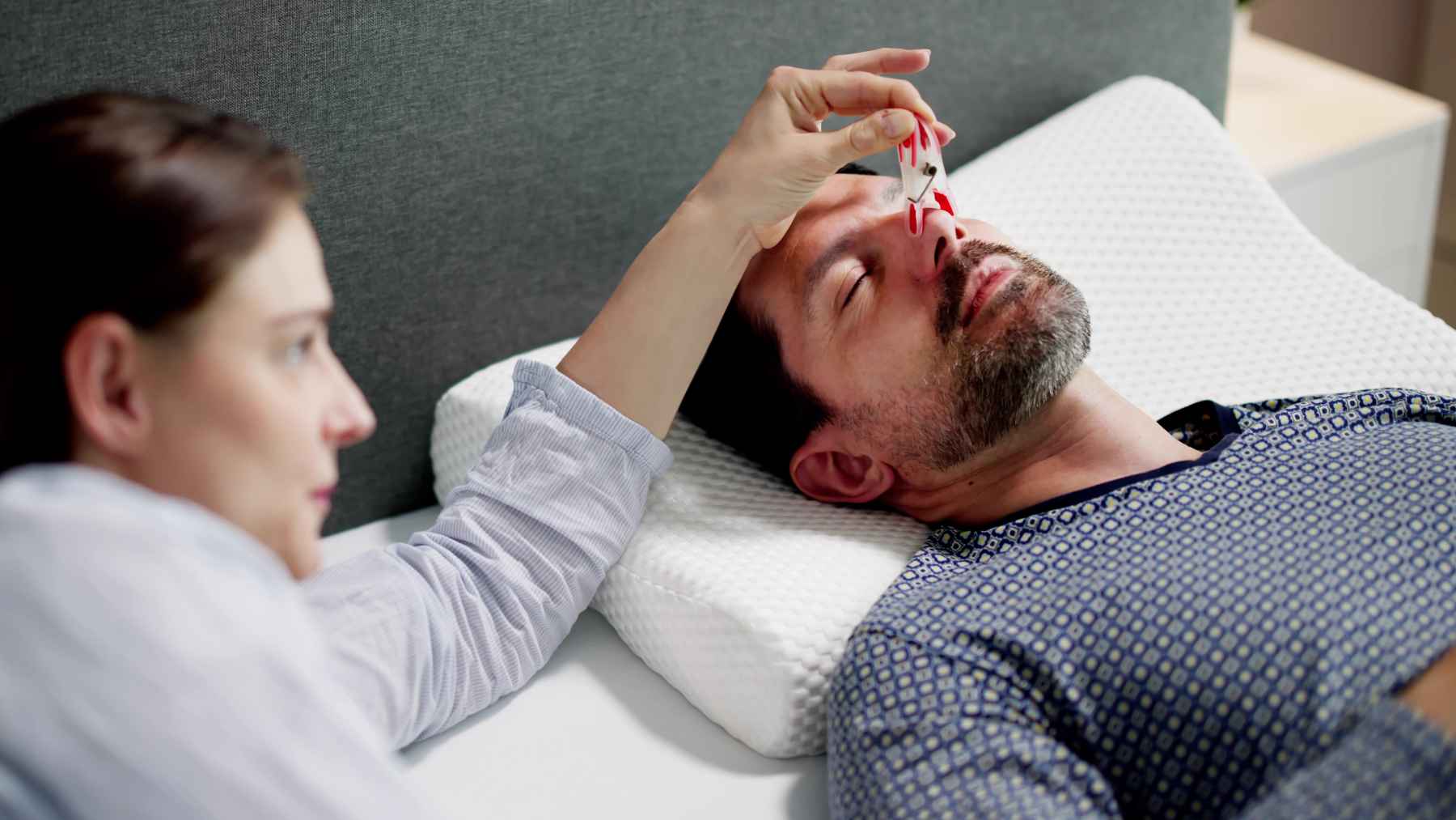 Patient using sleep apnea treatment as researchers study tirzepatide’s impact on nighttime breathing interruptions and obesity-related sleep disorders.
