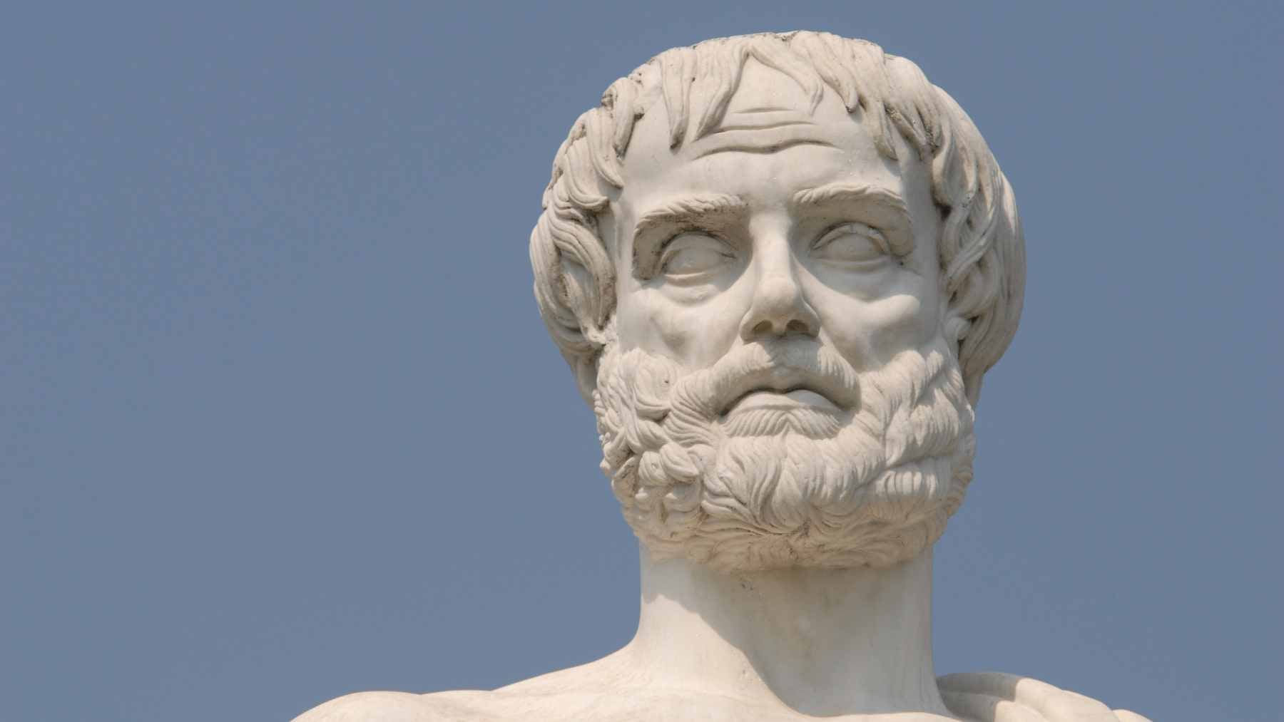 Aristotle, on truth: "To say of what is that it is not, and of what is not that it is, is false," and a philosopher explains why it matters now 2 A bust of the Greek philosopher Aristotle next to a modern conceptual representation of logic and objective reality.