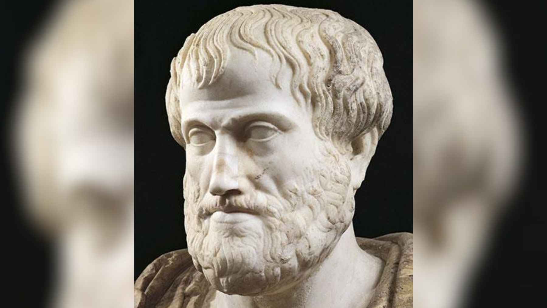 Marble bust of the ancient Greek philosopher Aristotle, whose Nicomachean Ethics teaches that excellence is developed through consistent habits and repeated actions.