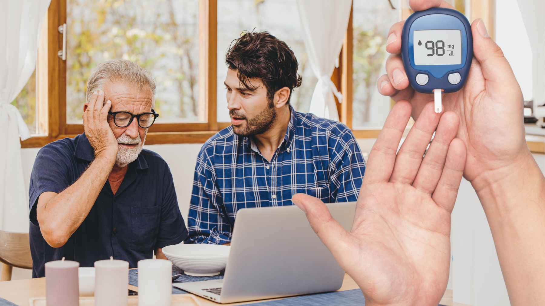 Illustration of the connection between diabetes, blood sugar regulation, and brain health as researchers investigate links to dementia risk.