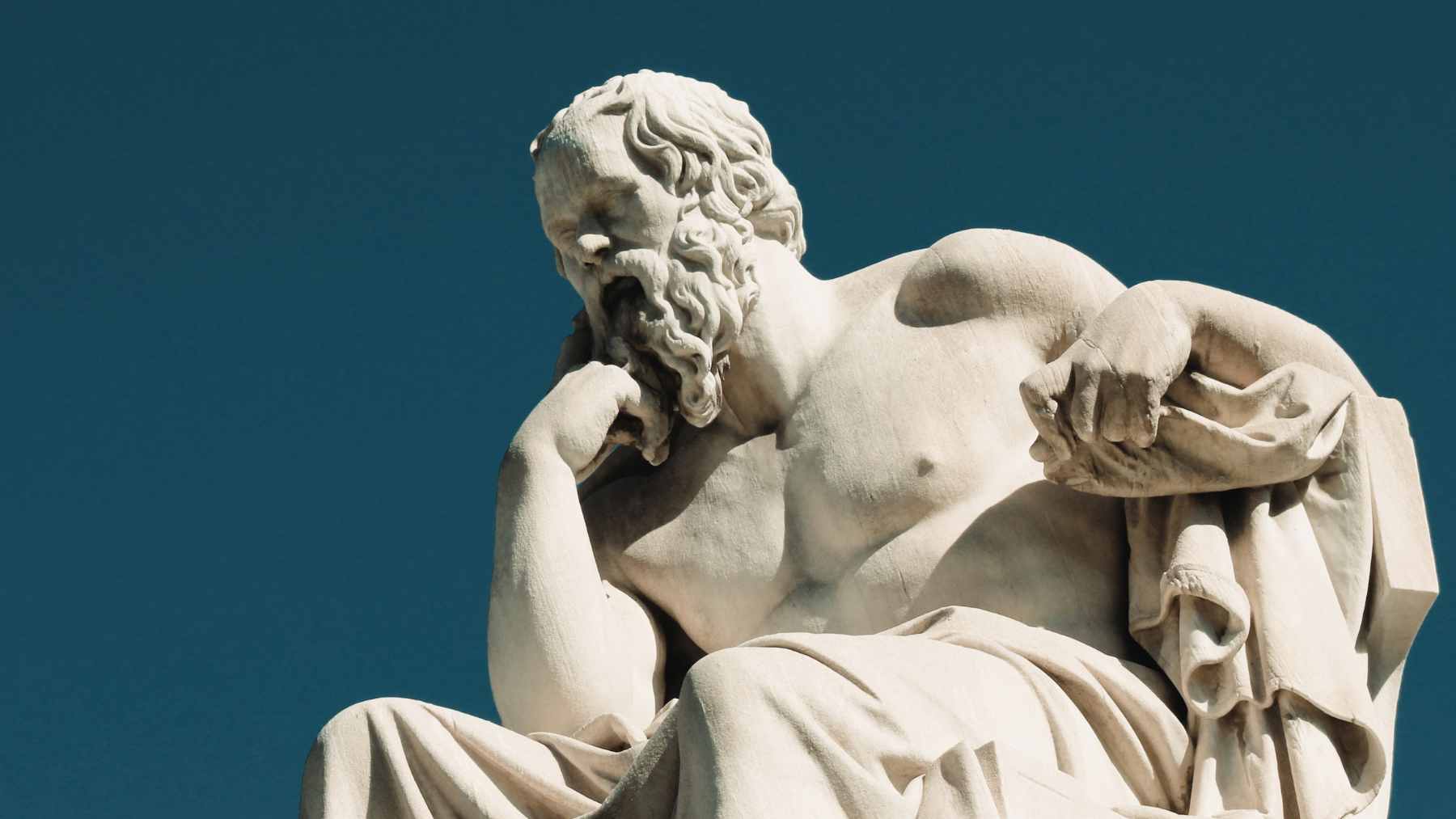 A contemplative illustration of the crying philosopher Heraclitus, symbolizing the deep emotional connection between human vulnerability and life experience.