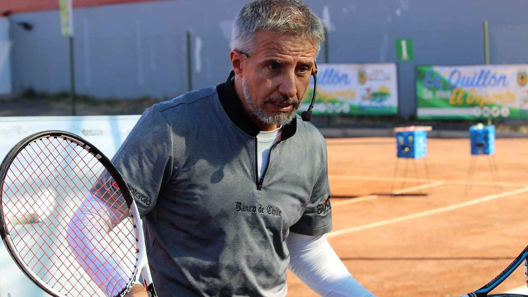 Horacio de la Peña coaches his son Bautista during a tennis training session as the young player begins his professional career.
