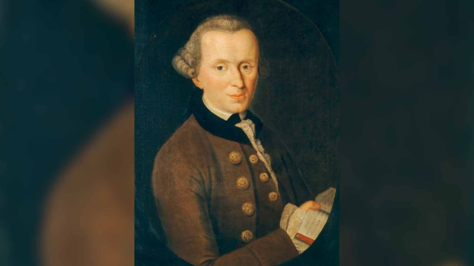 Historical portrait painting of Enlightenment philosopher Immanuel Kant, famous for his theories on human autonomy, ethics, and reason.