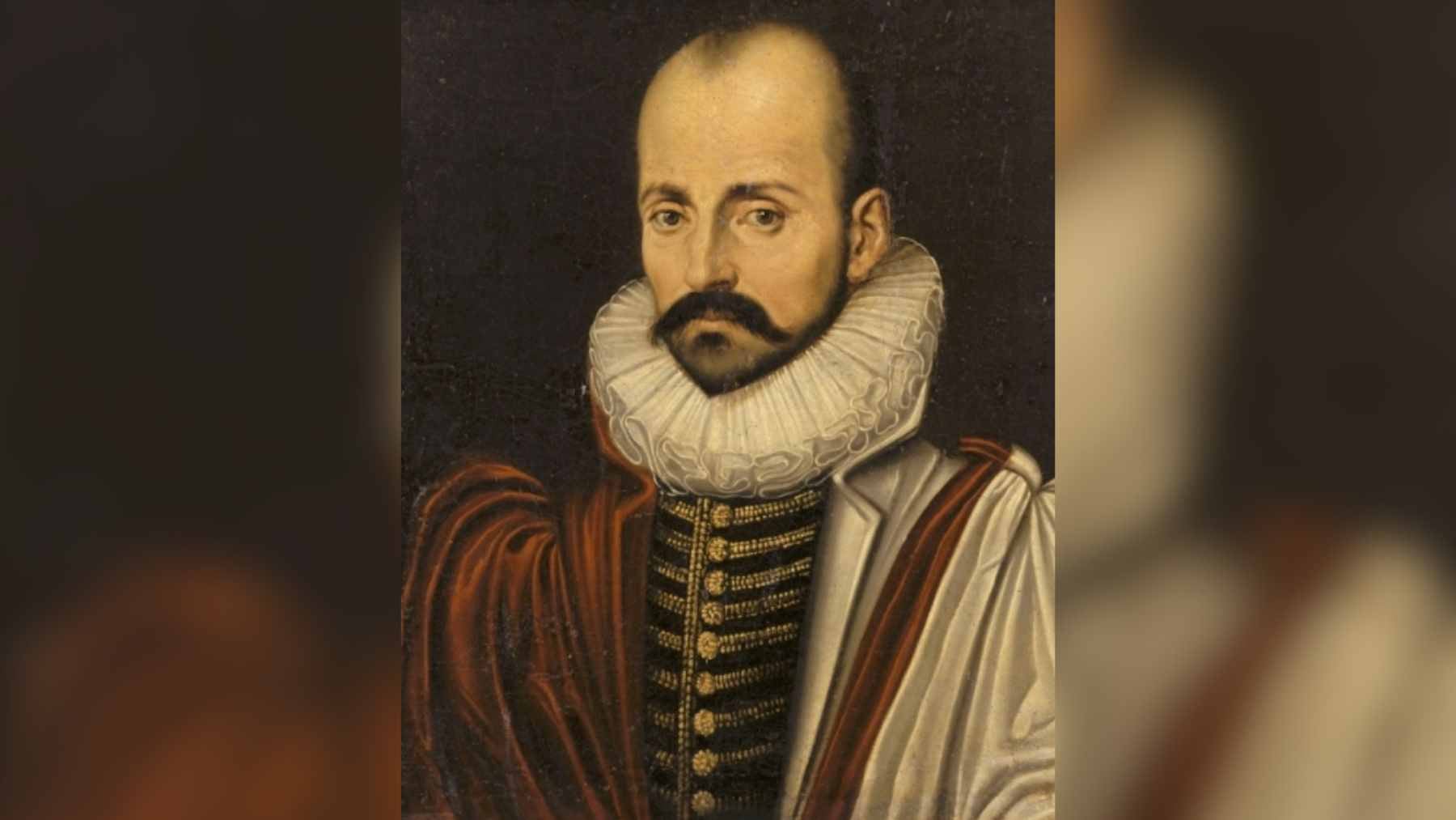 Historical portrait illustration of Renaissance philosopher Michel de Montaigne, known for his essays on human nature and solitude.