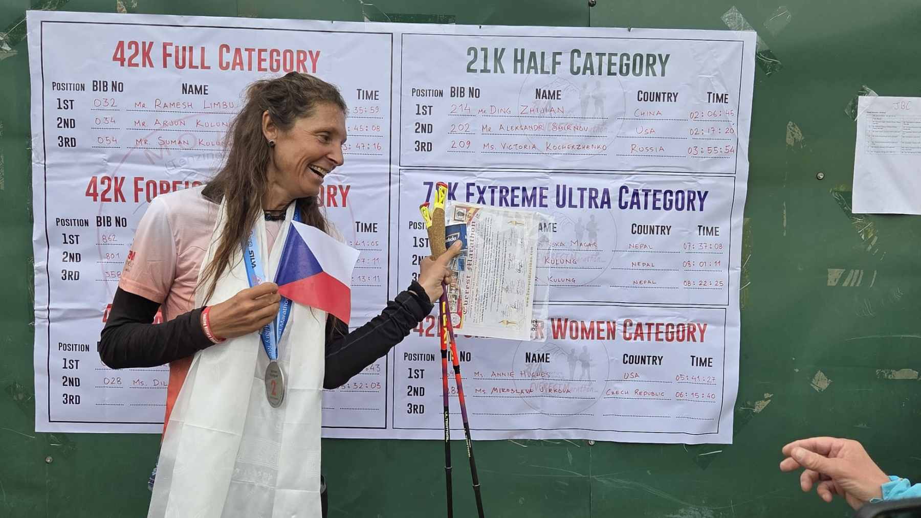 She had never run a marathon and only hoped not to twist an ankle, then her Everest marathon ended in a way she never expected 2 Miroslava Jirková running on a rocky mountain trail in the Himalayas during the Tenzing Hillary Everest Marathon.