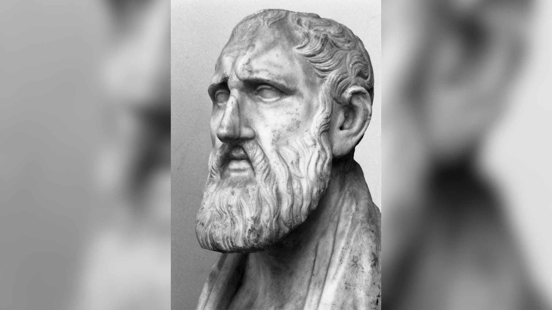 A bust of Zeno of Citium, the founder of Stoicism, representing the pursuit of truth and self-awareness in ancient philosophy.