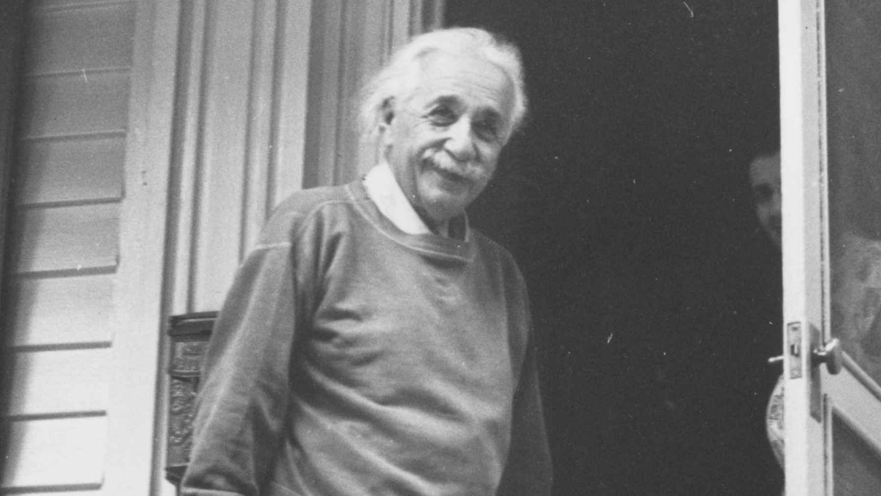 Albert Einstein reflecting on the role of imagination and knowledge in scientific discovery