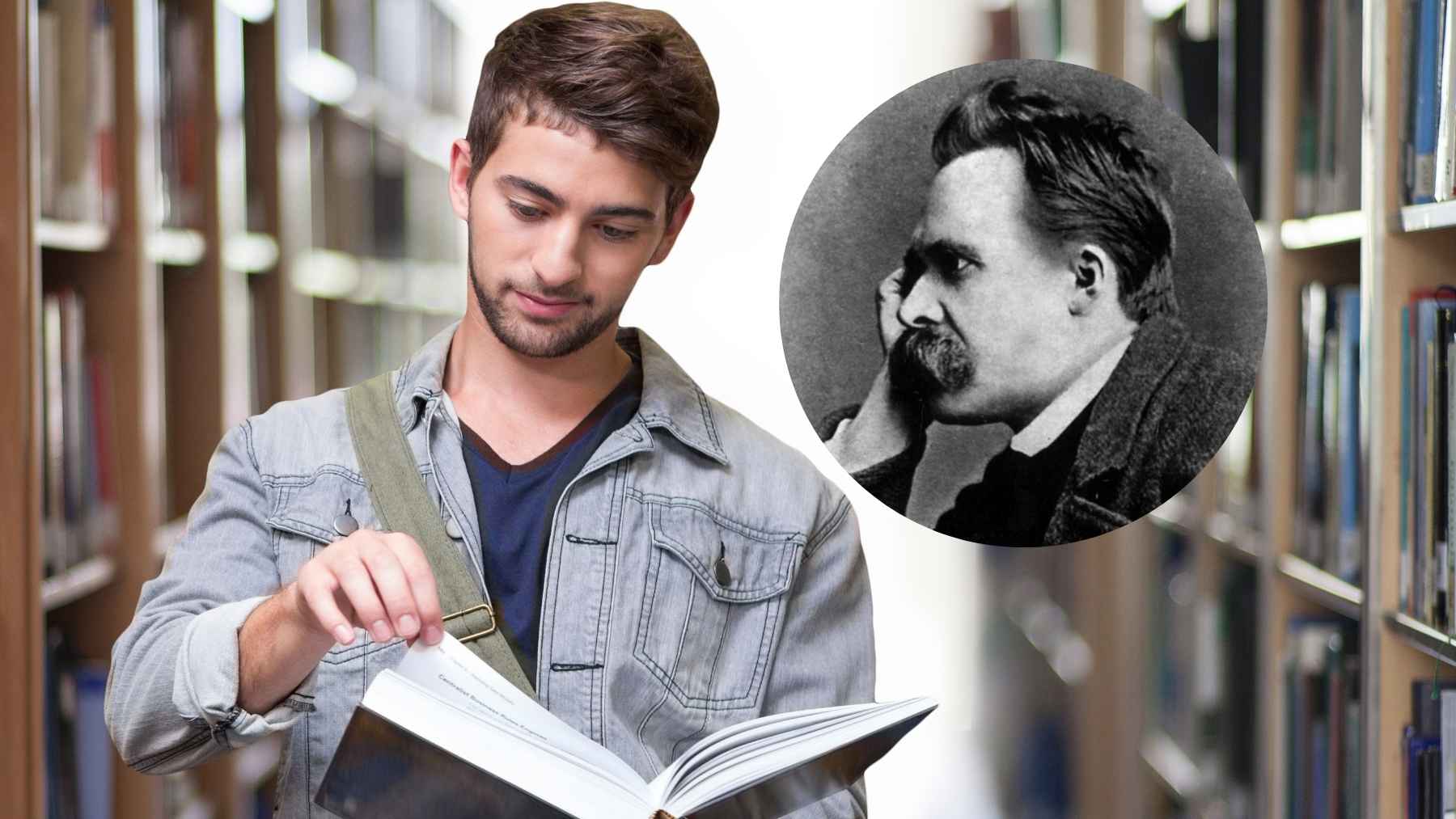 A classic portrait of philosopher Friedrich Nietzsche, known for his profound critiques of culture, morality, and human thought.