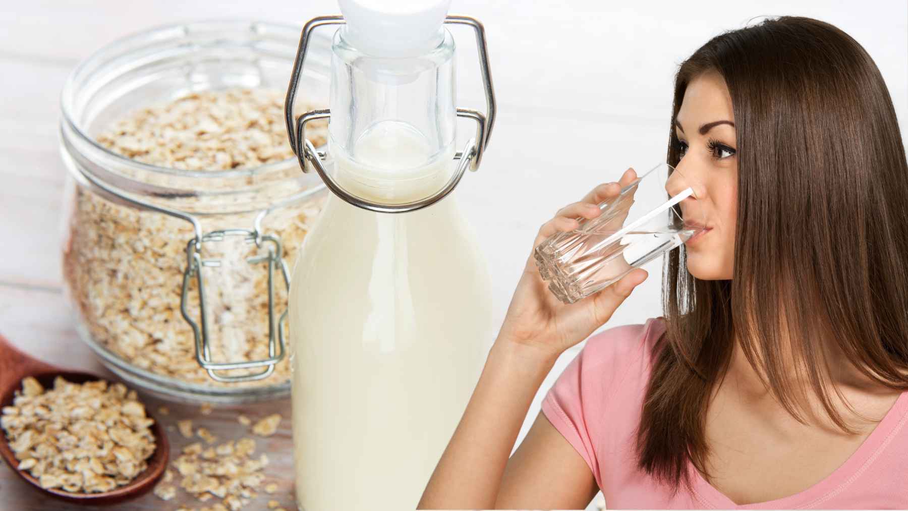 Glass of oat water made from oats, highlighting the drink’s potential role in blood sugar control.