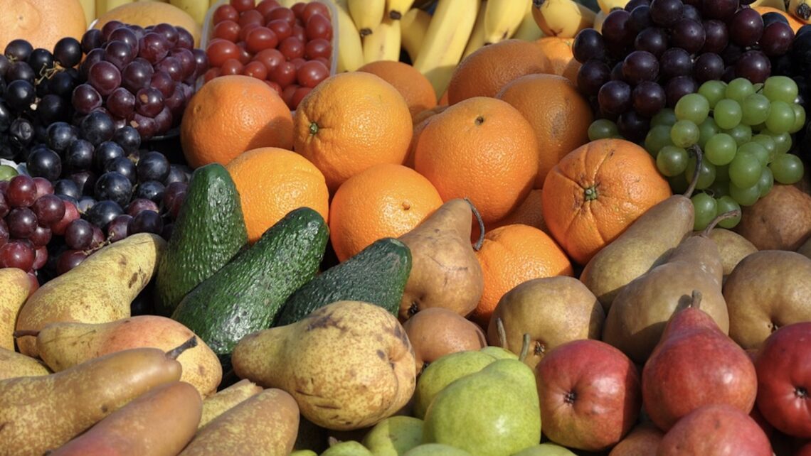 Frutas, azúcar, vegetales