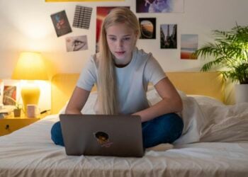 Niña, dormitorio, adolescente