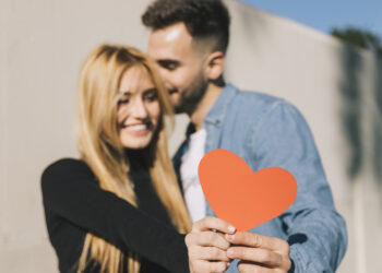 Pareja, romance, amor, corazón