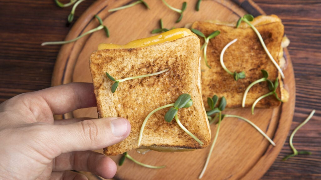 Pan tostado con queso