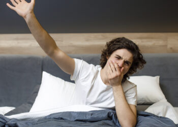 Madrugar, cama, joven, dormido, sueño