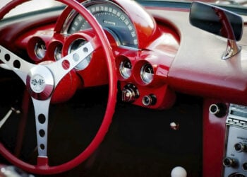 Carro, Coche, Rojo, Tapizado, Interior