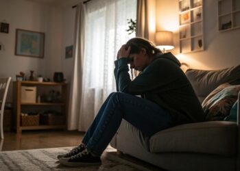 Mujer cansada, domingo, psicología