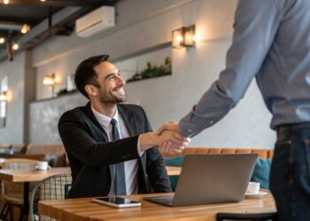 Hombre, saludo, lenguaje corporal
