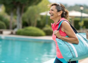 Mujer, ejercicio, deporte, piscina