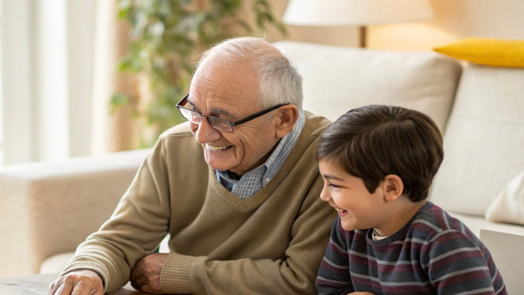 Abuelo con su nieto, pasatiempos, actividades
