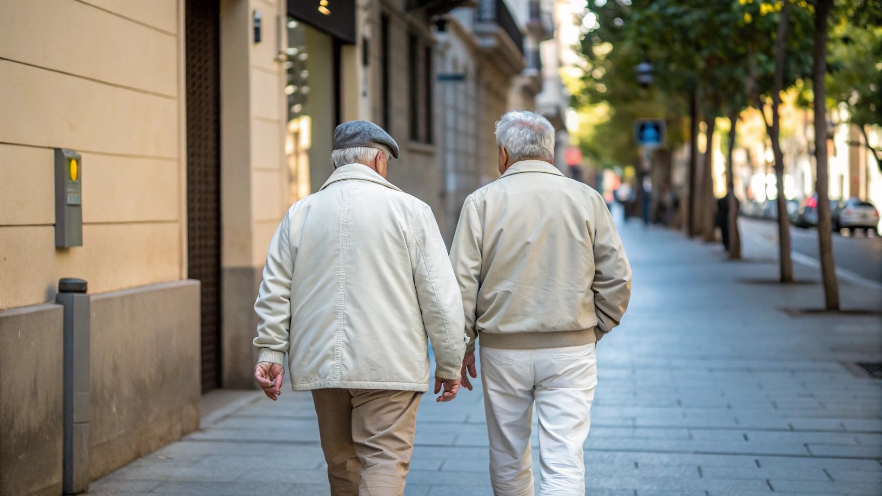 Hombres caminando, actividades