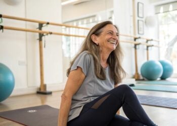 Mujer, ejercicio, ropa de ejercicio, pilates