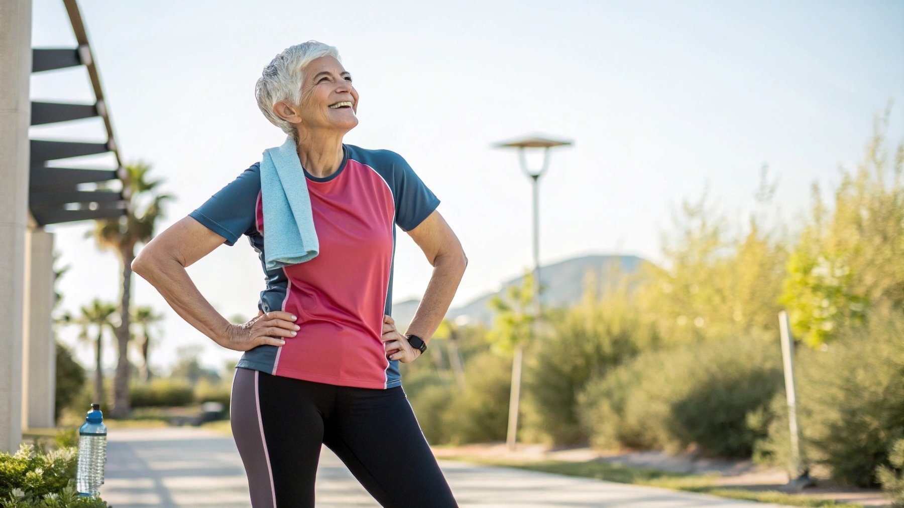 Mujer, ejercicio, ropa de deporte