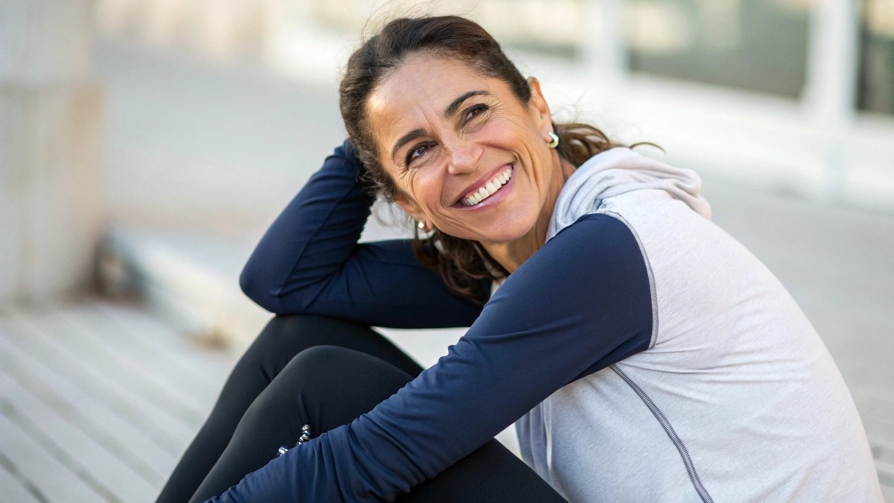 Mujer sonriendo, mujer, ejercicio, deporte