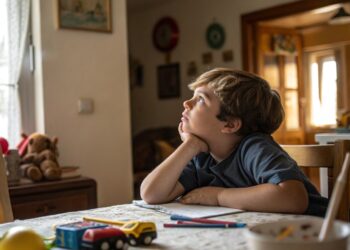 Niño distraído, niño, pasatiempo