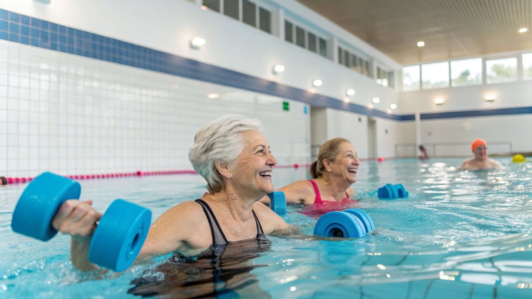 Mujeres, piscina, deporte, ejercicio