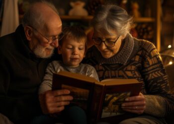 El hábito recomendado de los abuelos con sus nietos, por qué es importante psicológicamente que los abuelos cuenten cuentos a sus nietos, cómo mejorar la relación entre yayos y nietos, personas de la tercera edad y cuidado de niños.