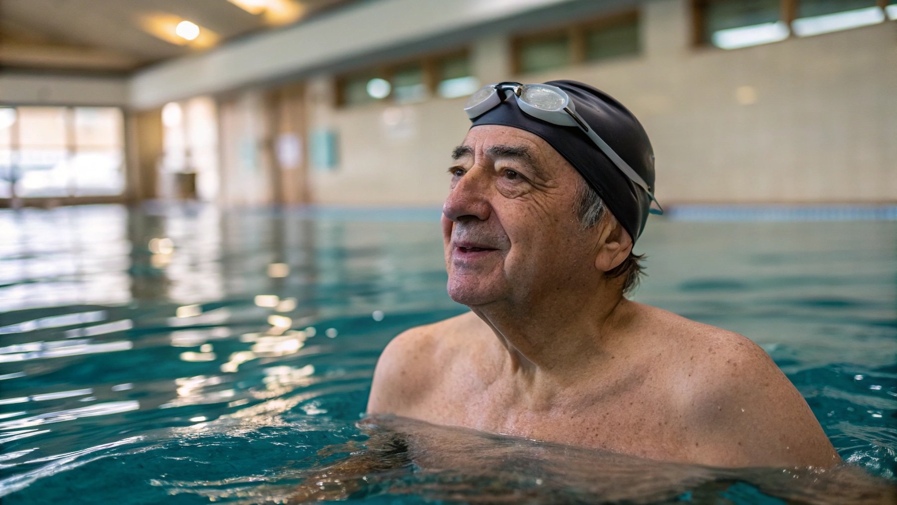 Hombre, piscina, ejercicio