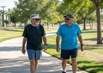 Hombres, caminar, ejercicio, actividad