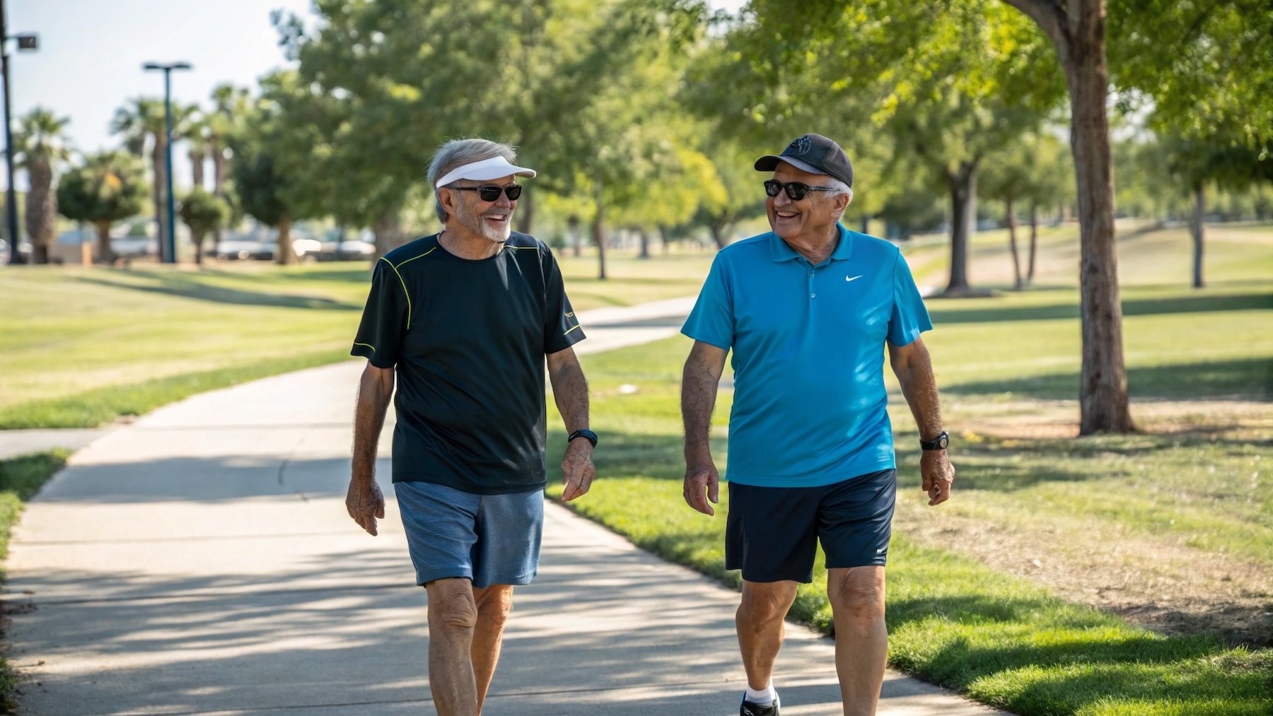 Hombres, caminar, ejercicio, actividad