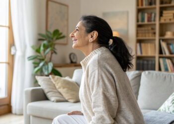 Mujer, sofá, pasatiempo