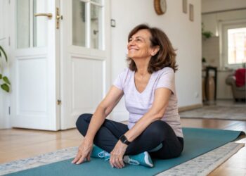 Mujer, esterilla, deporte, ejercicio
