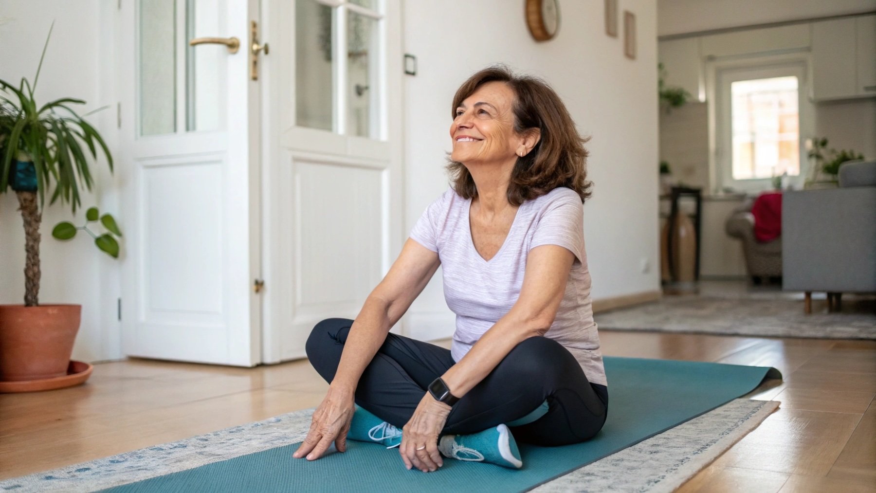 Mujer, esterilla, deporte, ejercicio