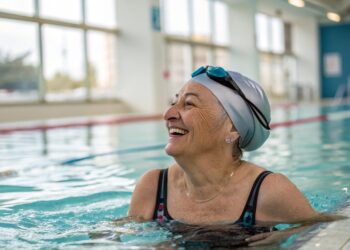 Mujer en la piscina, deporte, ejercicio