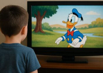 Dibujos animados, niños, aprendizaje, psicología