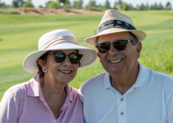 Pareja, campo de golf, deporte, actividades