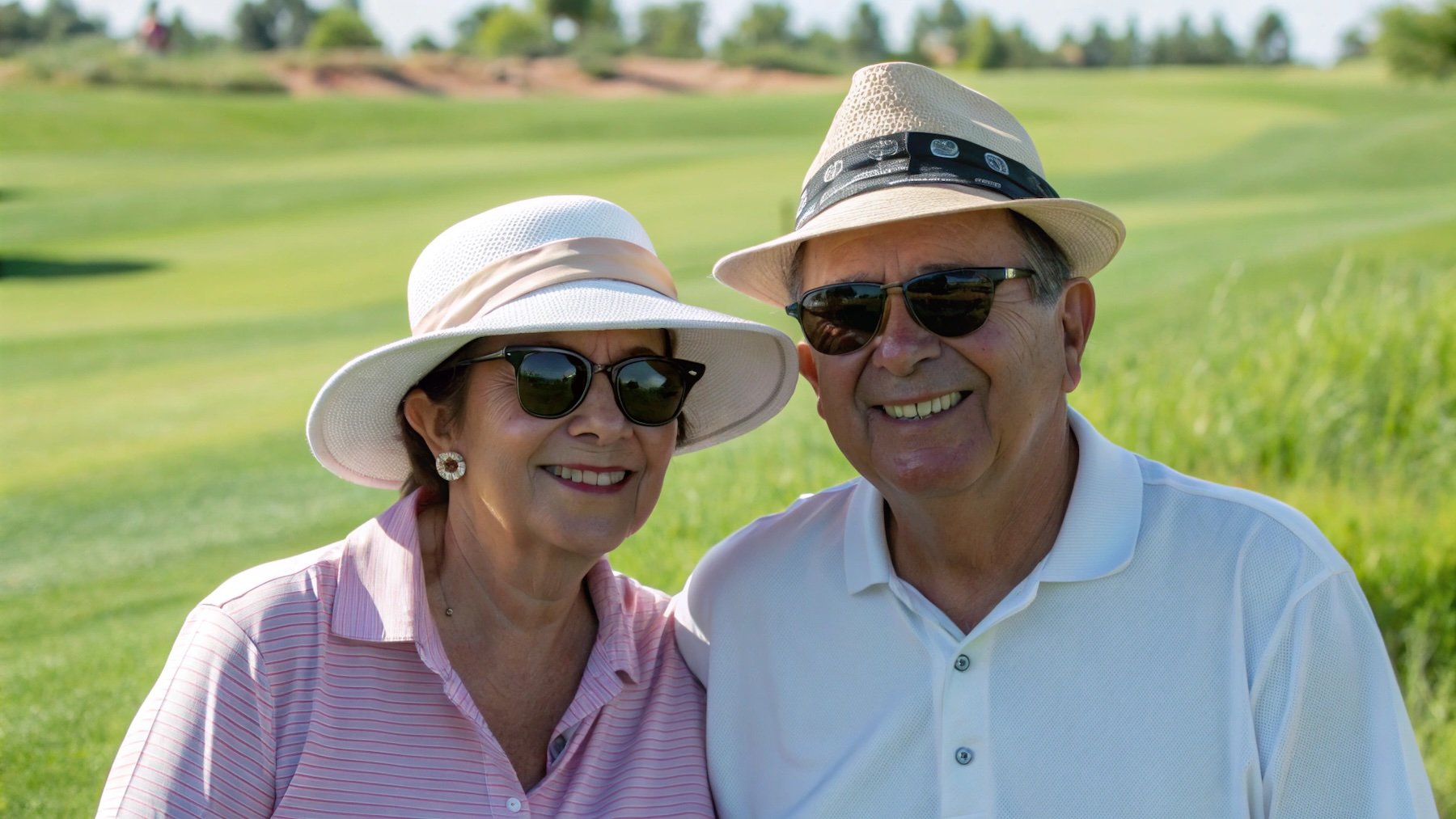 Pareja, campo de golf, deporte, actividades