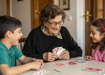 abuela, juego, nietos