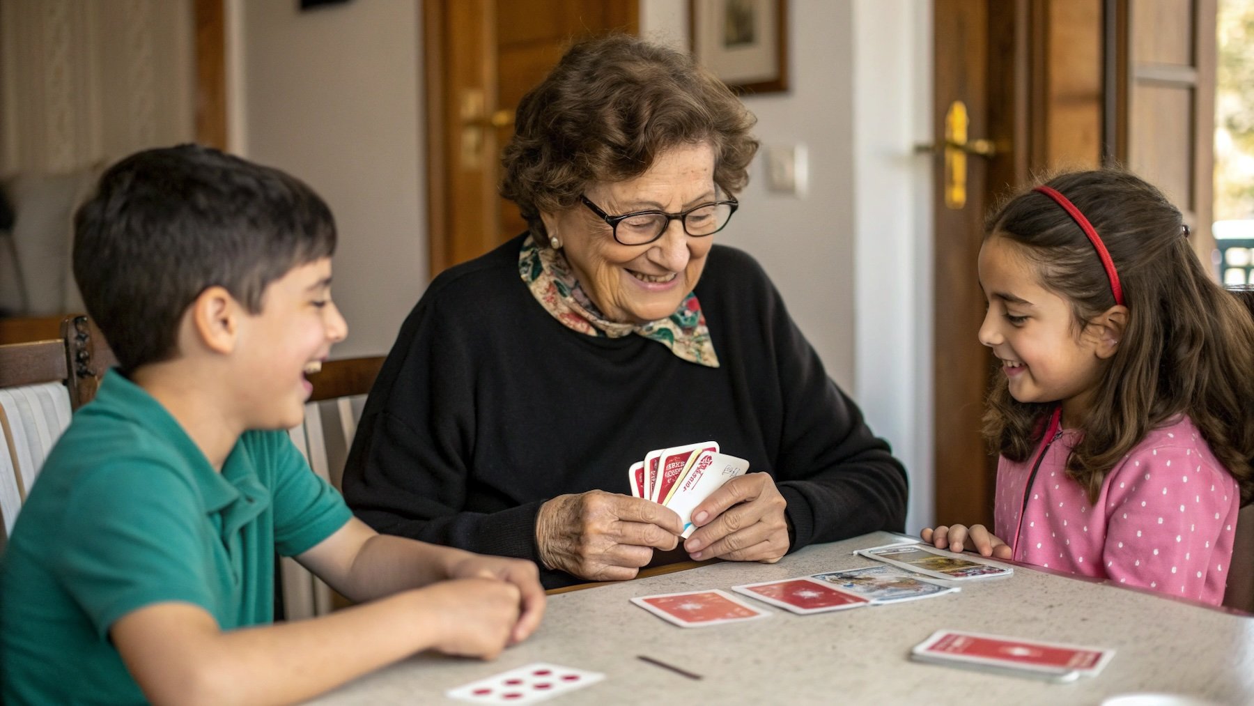 abuela, juego, nietos