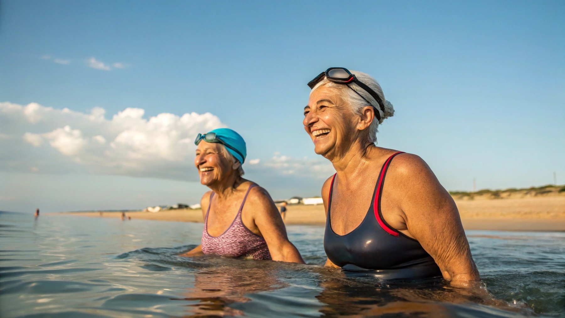 Mujeres, playa, ejercicio, deporte