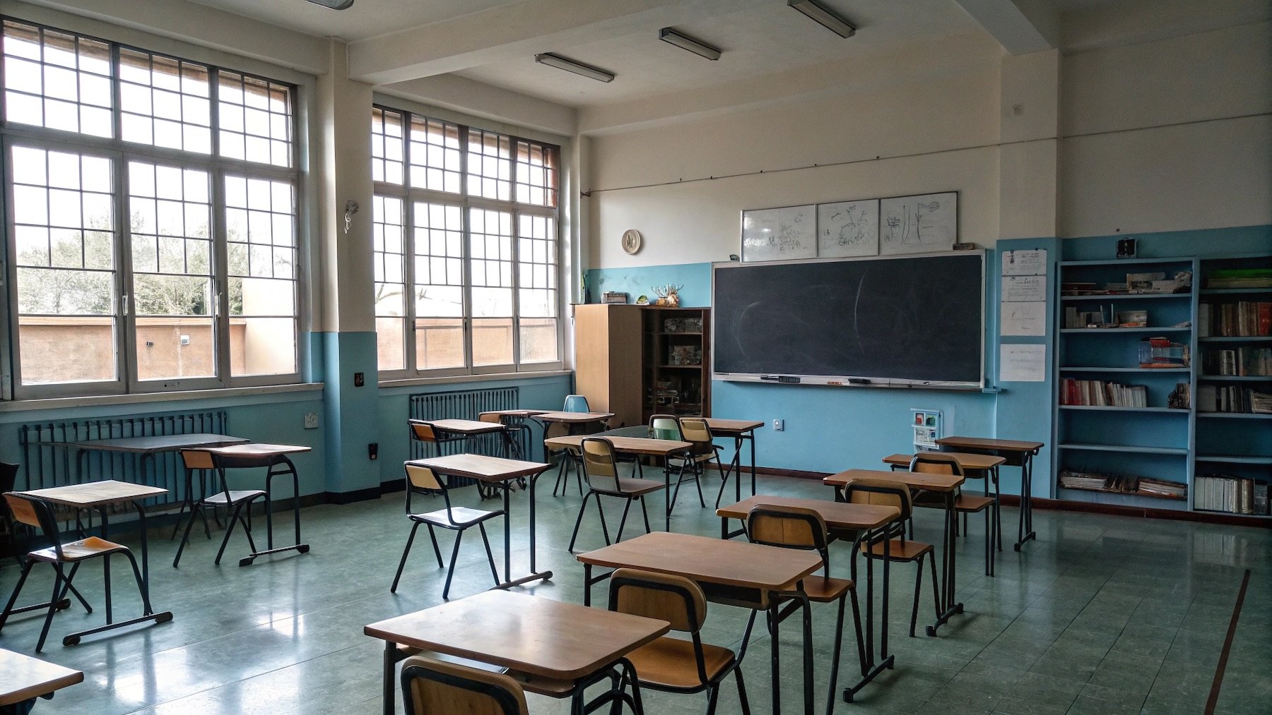 Aula de clases, escuela, profesor